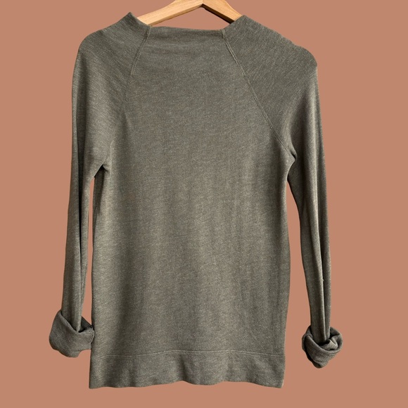 James Perse Olive Cowl Neck - Size 1/Small. Effortless Chic Meets Cozy Comfort - Picture 3 of 5